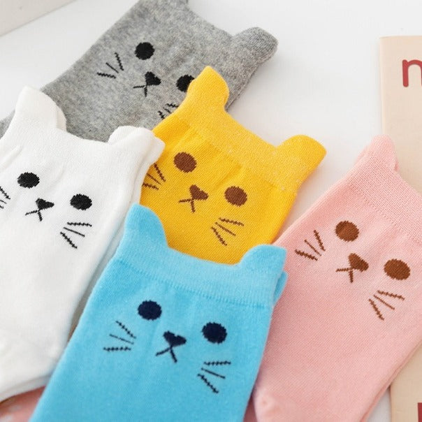 3 Pairs Women's Cute Animal Socks, Soft Cotton Lightweight Comfortable Socks
