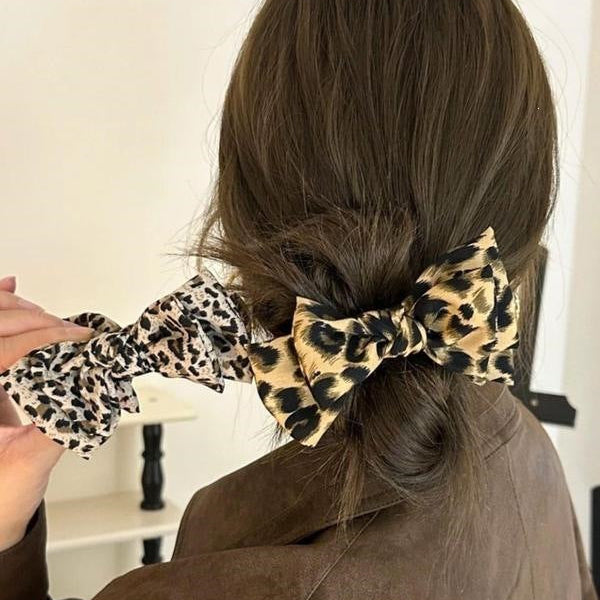 Vintage Leopard Print Bow Premium Hair Grab Hair Accesso🎀