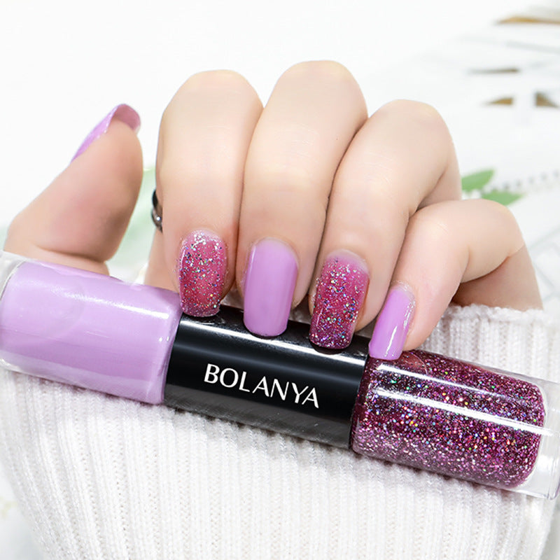 Lazy-Friendly 2-Color Oil-Based Nail Polish | No Lamp Needed, Quick Dry, Long-Lasting & Non-Peel, Brightening & Nail-Protecting