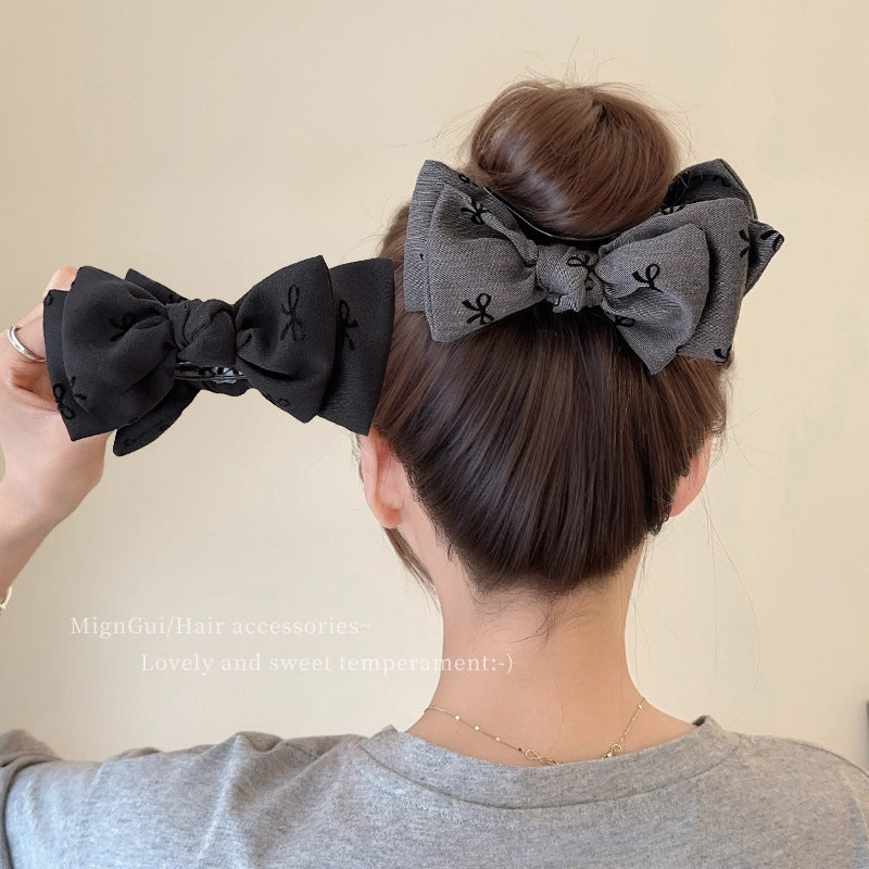 🔥New Hot Selling❤️‍🔥 Grey double-bow hair clip