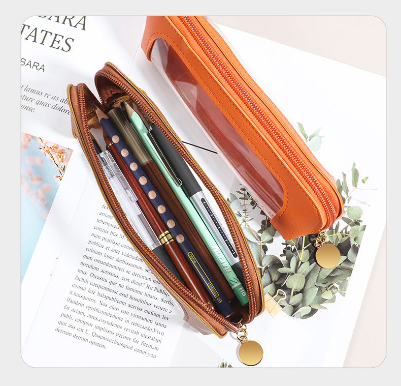 Small Clear PU Leather Makeup Bag