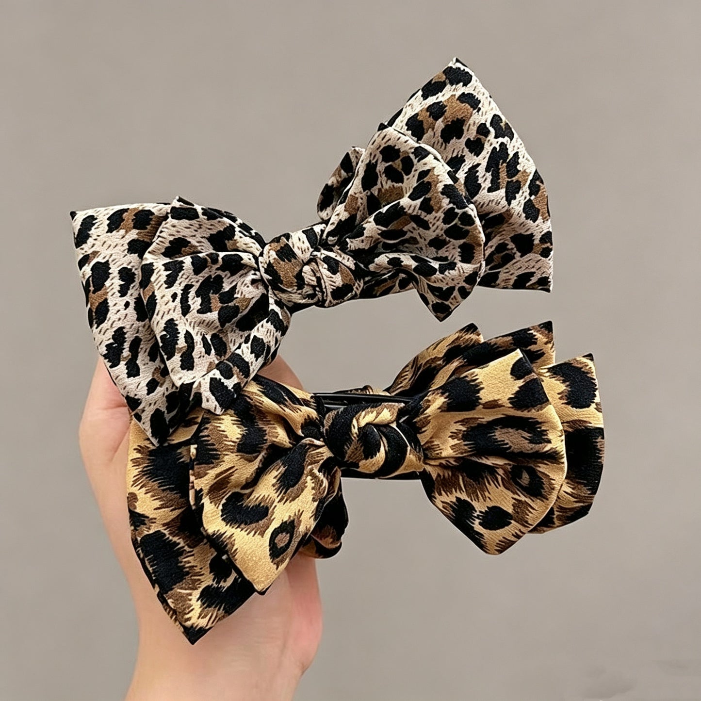 Vintage Leopard Print Bow Premium Hair Grab Hair Accesso🎀