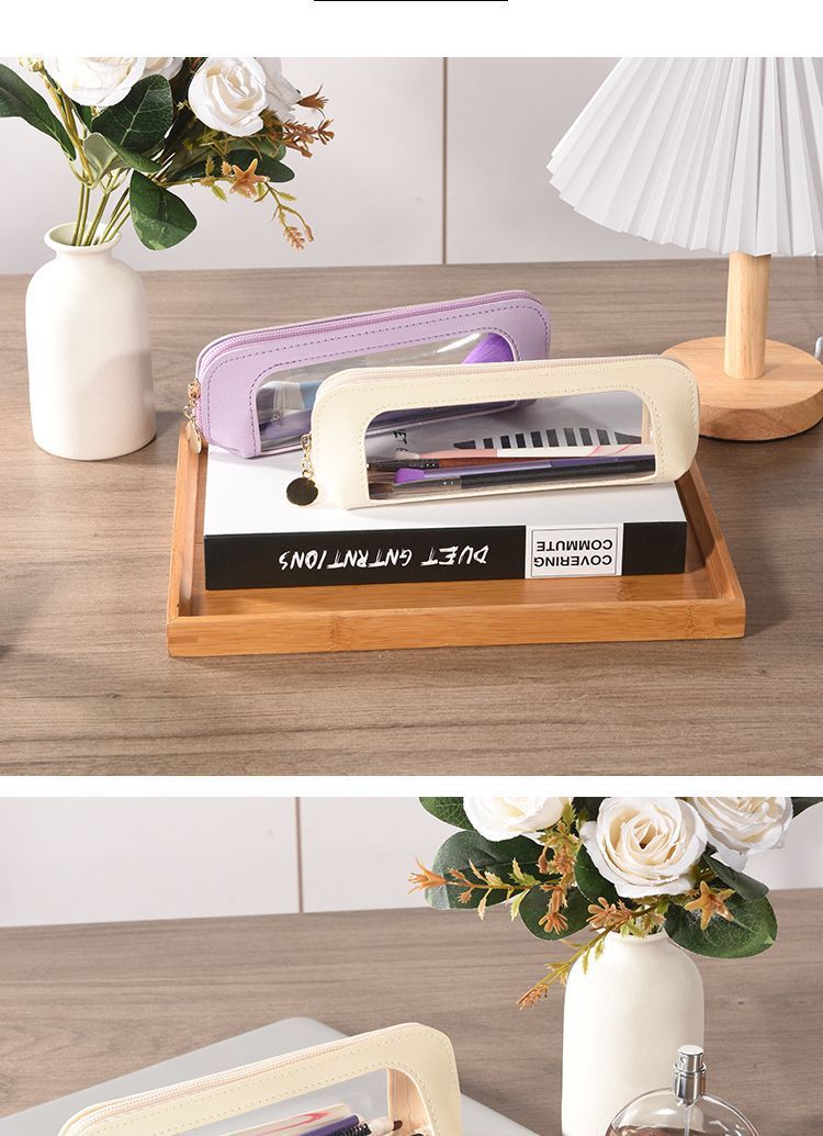 Small Clear PU Leather Makeup Bag