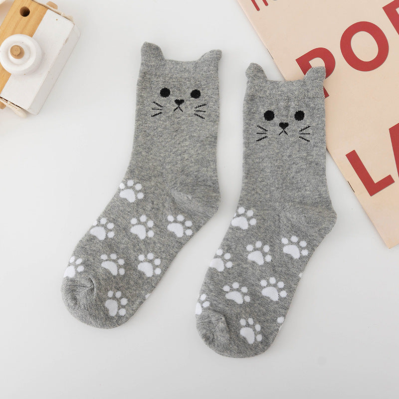 3 Pairs Women's Cute Animal Socks, Soft Cotton Lightweight Comfortable Socks