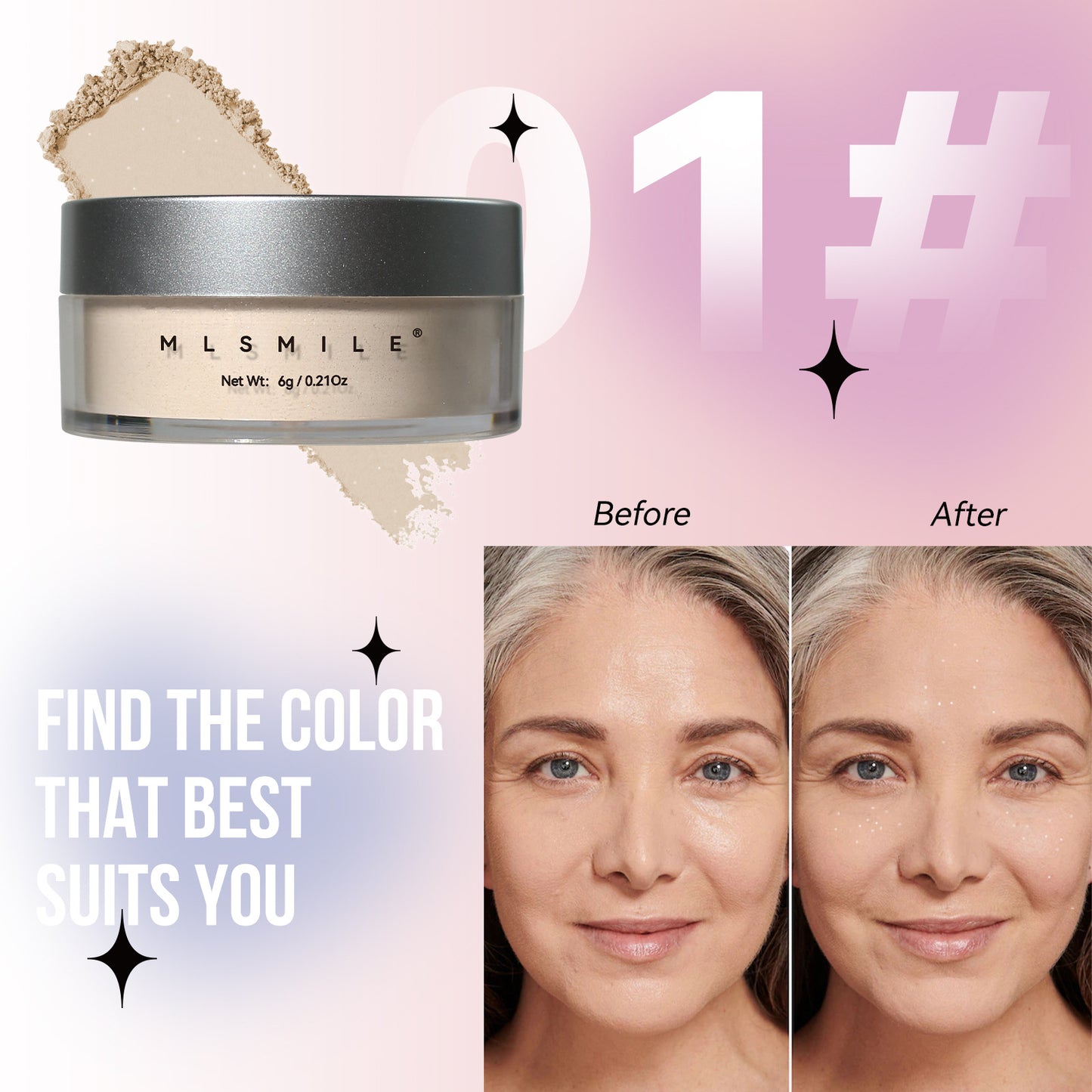 Diamond Shimmer Loose Powder – A fine, mist-like setting powder that offers coverage