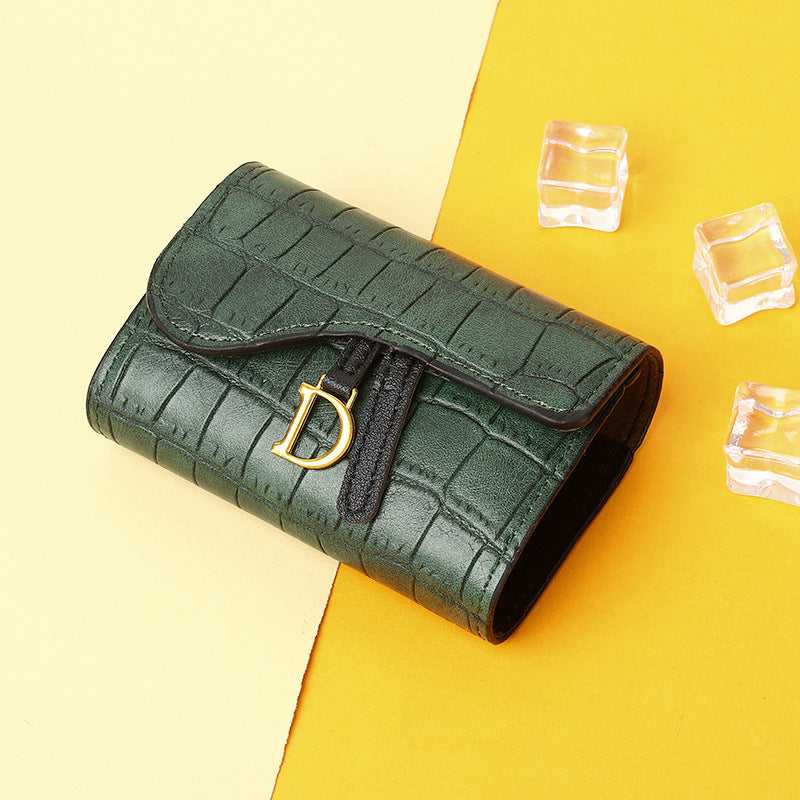 Leather Crocodile Pattern High-end Small Card Holder