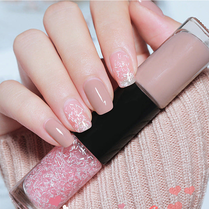 Lazy-Friendly 2-Color Oil-Based Nail Polish | No Lamp Needed, Quick Dry, Long-Lasting & Non-Peel, Brightening & Nail-Protecting