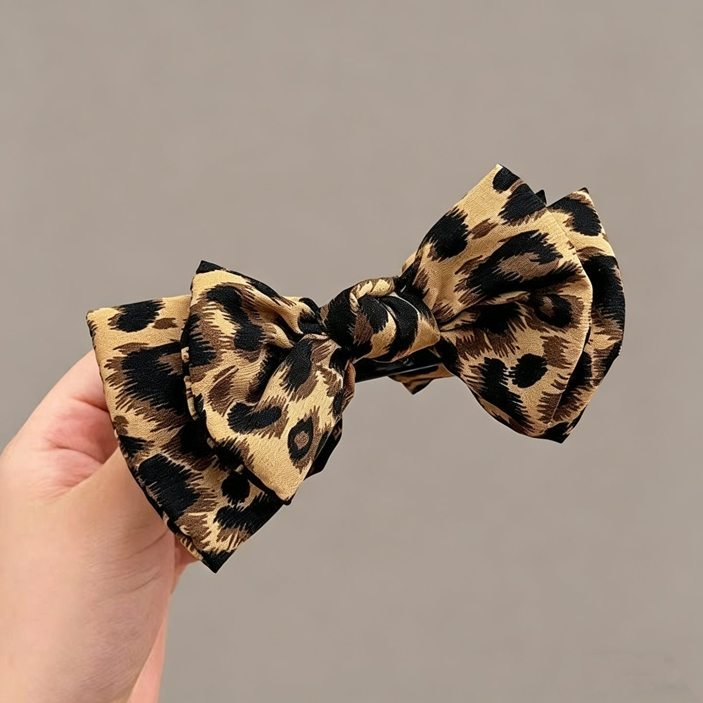 Vintage Leopard Print Bow Premium Hair Grab Hair Accesso🎀