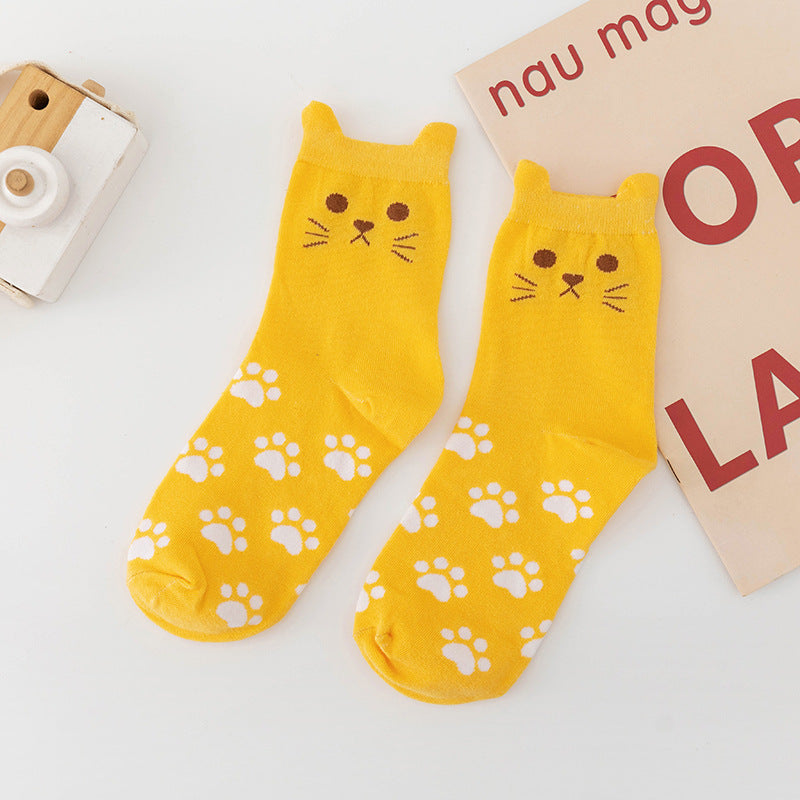 3 Pairs Women's Cute Animal Socks, Soft Cotton Lightweight Comfortable Socks