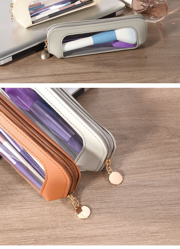 Small Clear PU Leather Makeup Bag