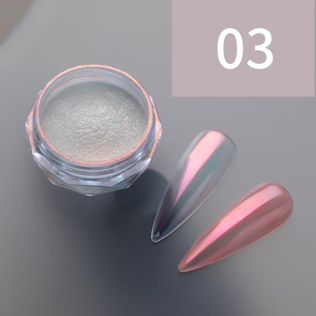 Chrome mirror effect nail powder