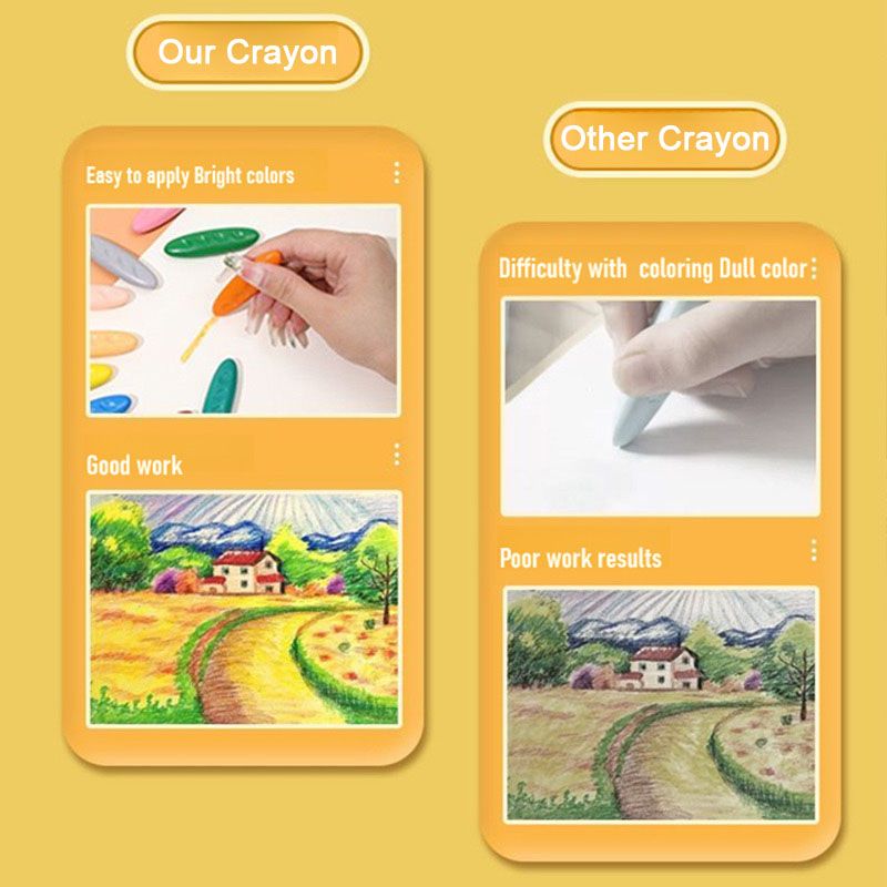 12 Colors Washable and Non-toxic Peanut Crayons