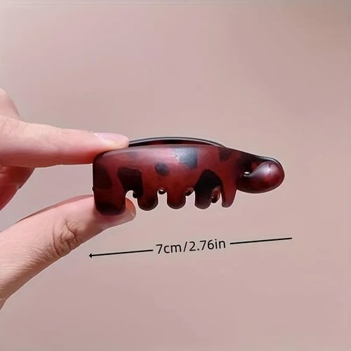💎Women's 4 Non-Slip Banana Hair Clips - Vintage Oval Leopard Print, Amber and Black, Fashion Hair Accessories for Secure Ponytails, Bun Hairstyles