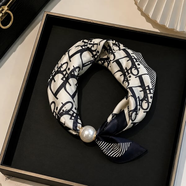 🔥HOT SALE🔥🧣 Effortless Glamour: Pop-On Pearl Necklace Scarf ✨