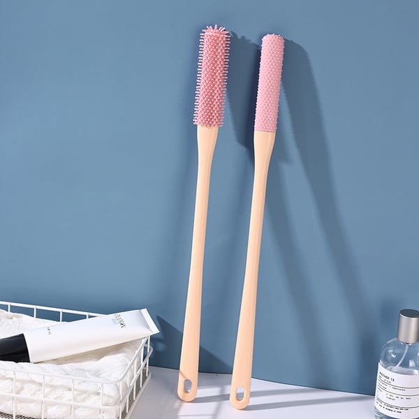 (2PCS/ SET) Long Handled Silicone Toe Crevice Cleaning Brush & Exfoliating Brush
