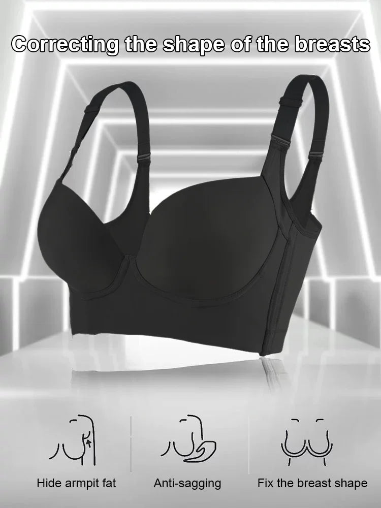 [Veimia] Glossy non-marking deep V bra