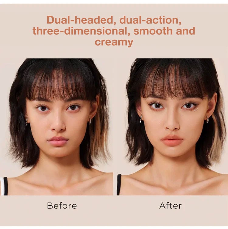 Double Head Makeup Stick - Highlighter & Contour - Fast and easy use for beginners, makeup like a professional