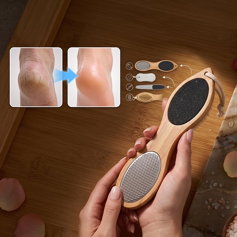 4-in-1 Wooden Foot Scrubber