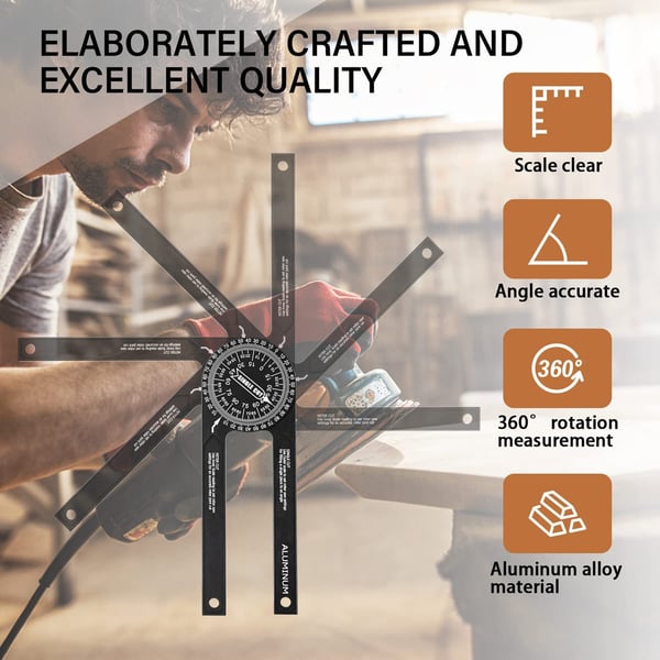 Miter Saw Protractor 360°Angle Measurement Angle Finder Tool