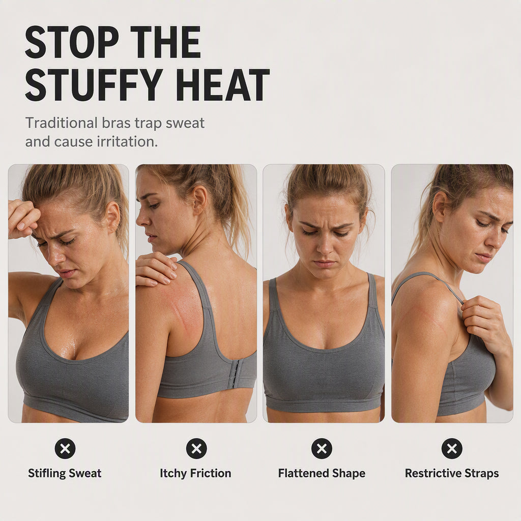 ⚽ Women's breathable mesh sports bra with push-up effect