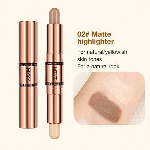 Double Head Makeup Stick - Highlighter & Contour - Fast and easy use for beginners, makeup like a professional