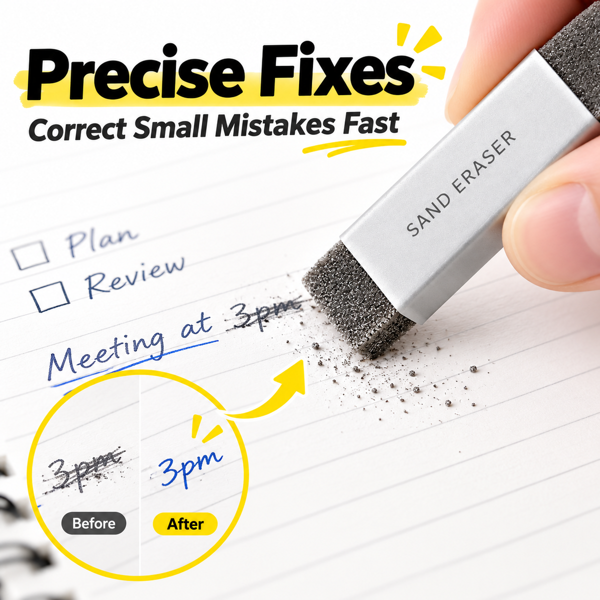 🧽 Abrasive Eraser for Pen and Pencil Marks💥Buy two, get one free—receive three pieces in total.