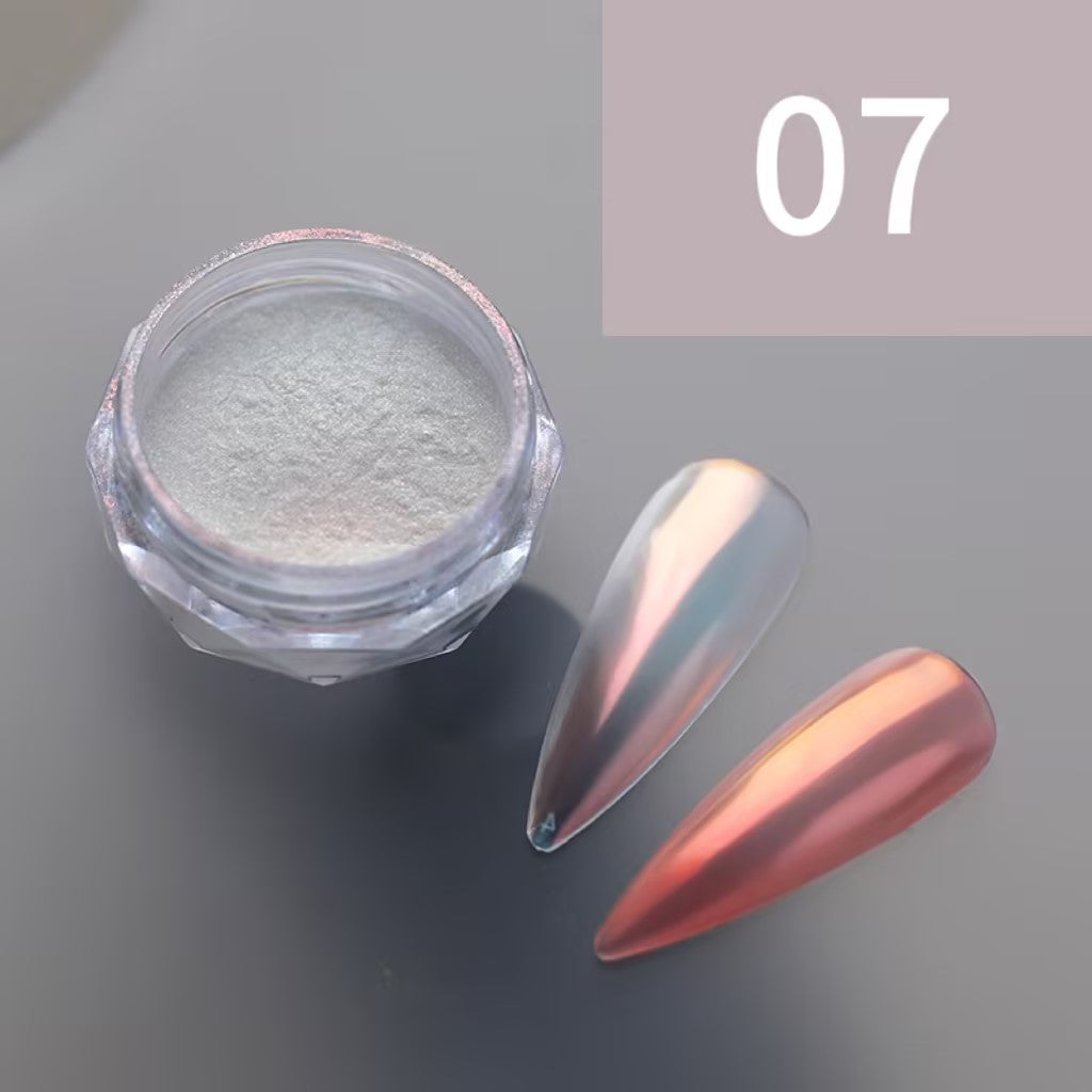 Chrome mirror effect nail powder