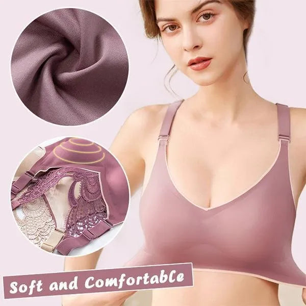 Wireless bra with butterfly embroidery