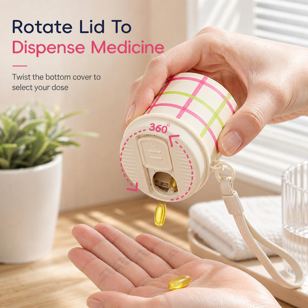 🔥360° Rotating Multi-Compartment Pill Organizer