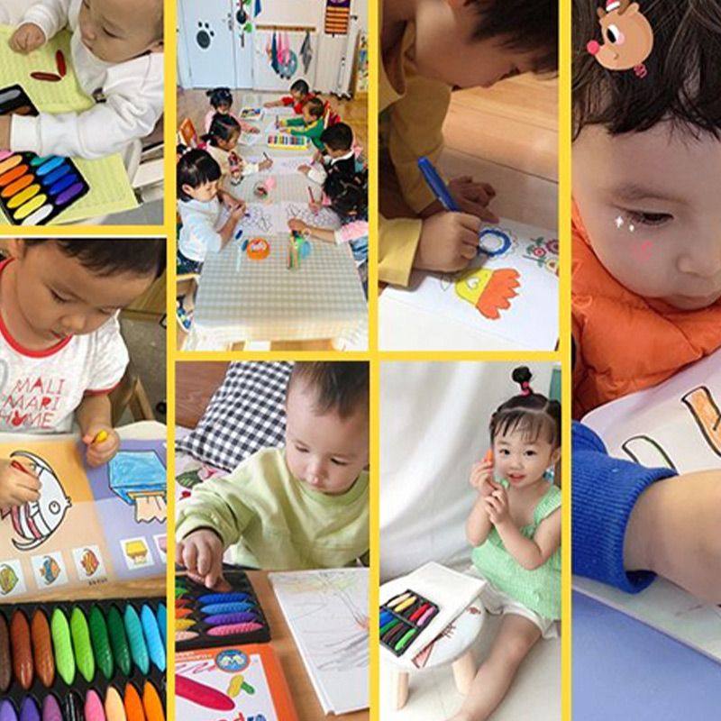 12 Colors Washable and Non-toxic Peanut Crayons