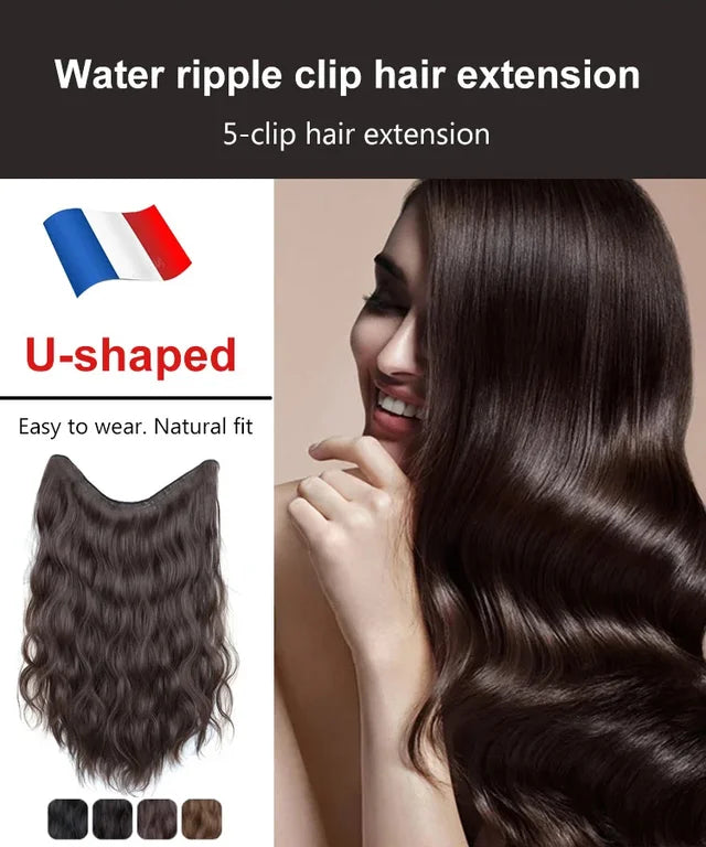 Water Ripple U-shaped Clip Hair Extension Piece