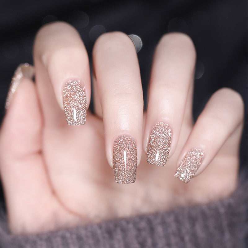 ✨ Shiny and glossy rhinestone gel nail polish | Glossy and long-lasting manicure! 💅
