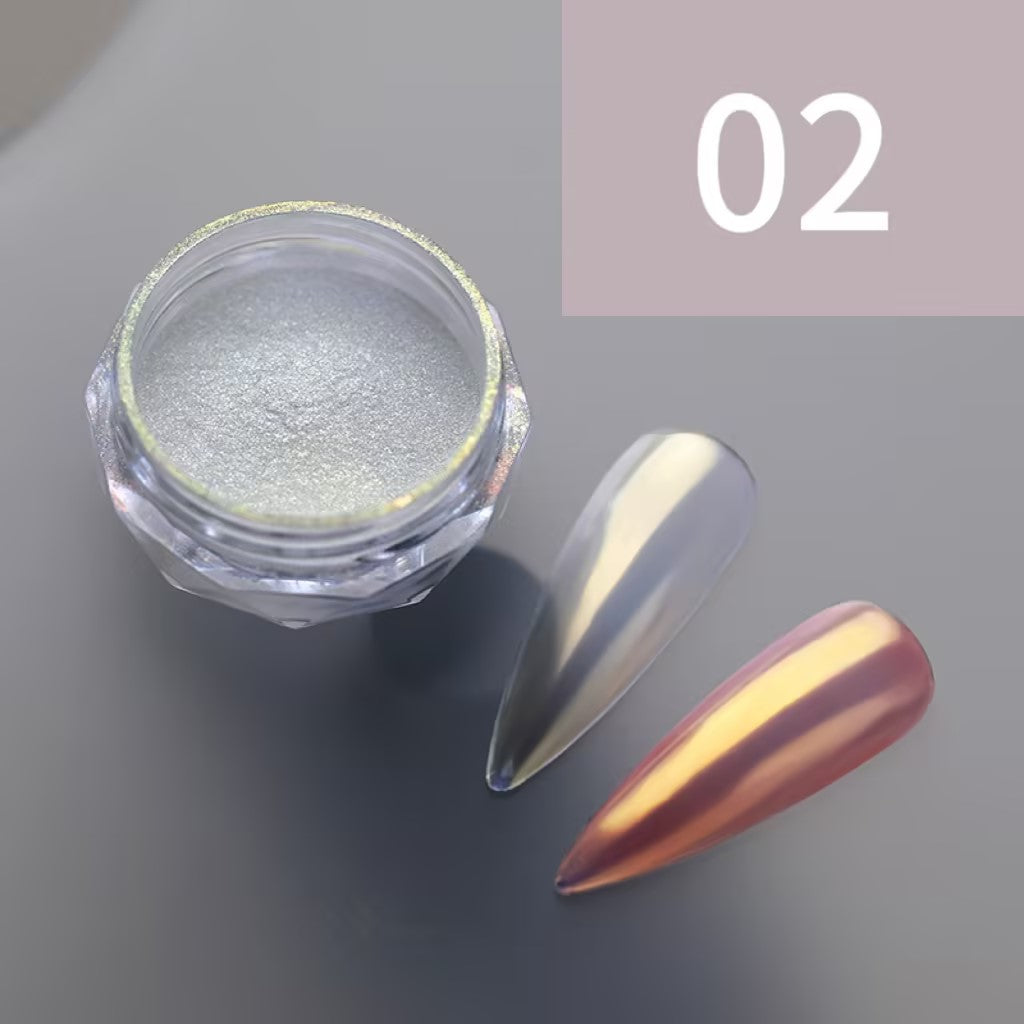Chrome mirror effect nail powder
