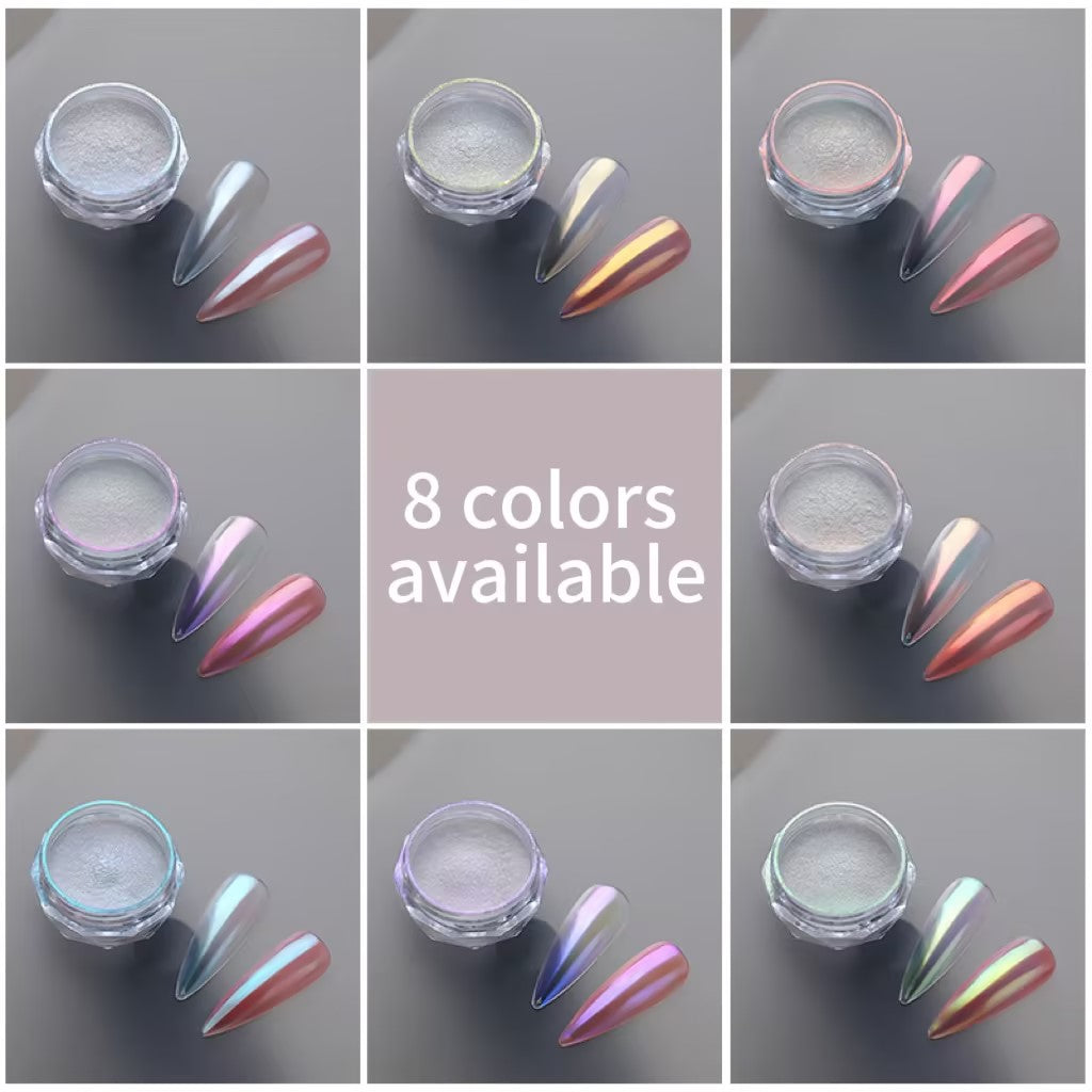 Chrome mirror effect nail powder