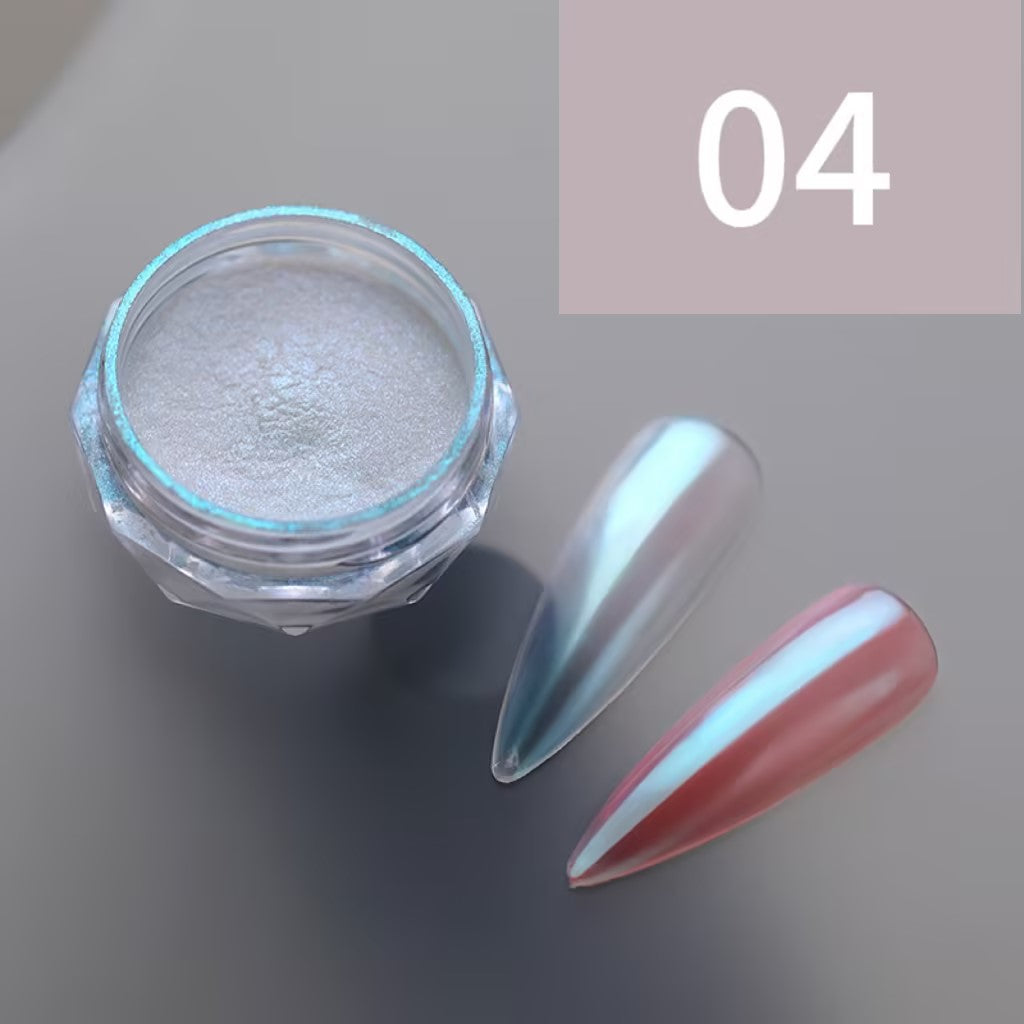 Chrome mirror effect nail powder