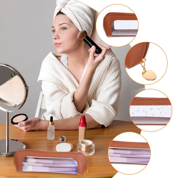 Small Clear PU Leather Makeup Bag