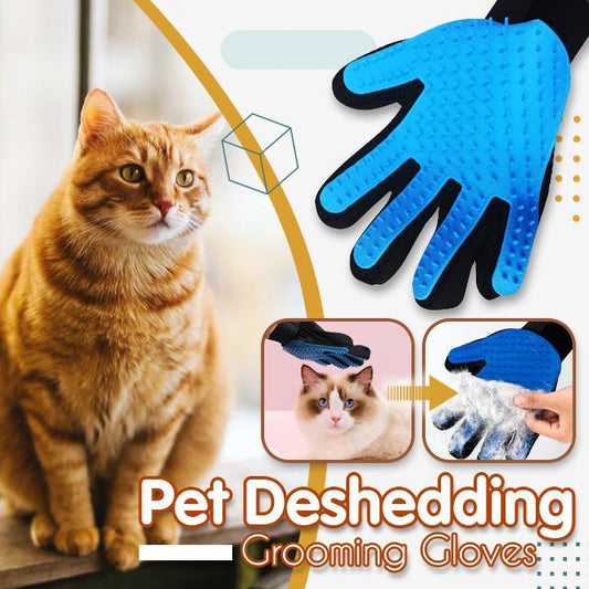 Pet Deshedding Grooming Gloves