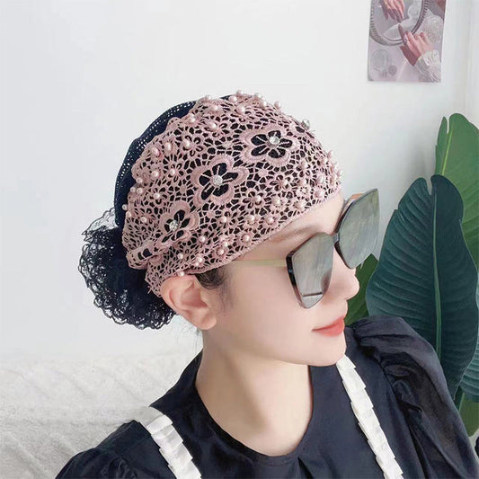 Ladies Floral Lace Headscarf