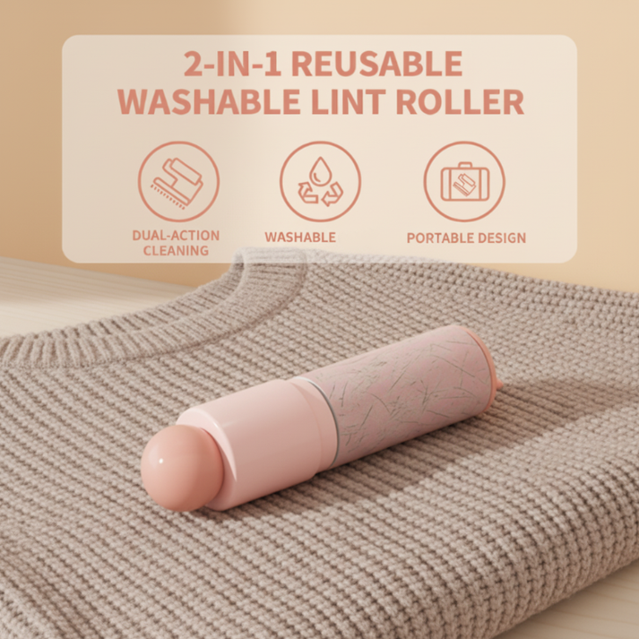 2-in-1 Reusable Washable Lint Roller