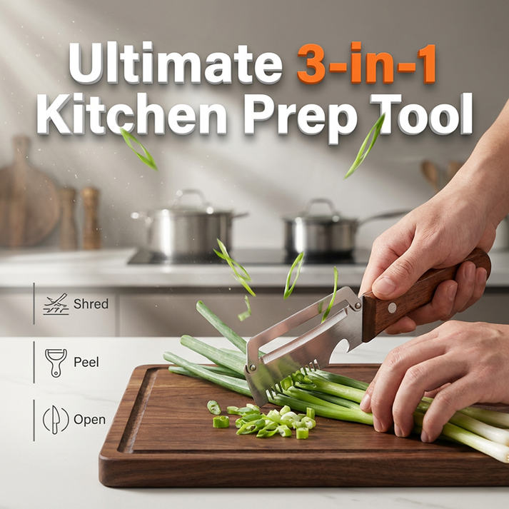🎁 3-in-1 Onion Slicer and Peeler