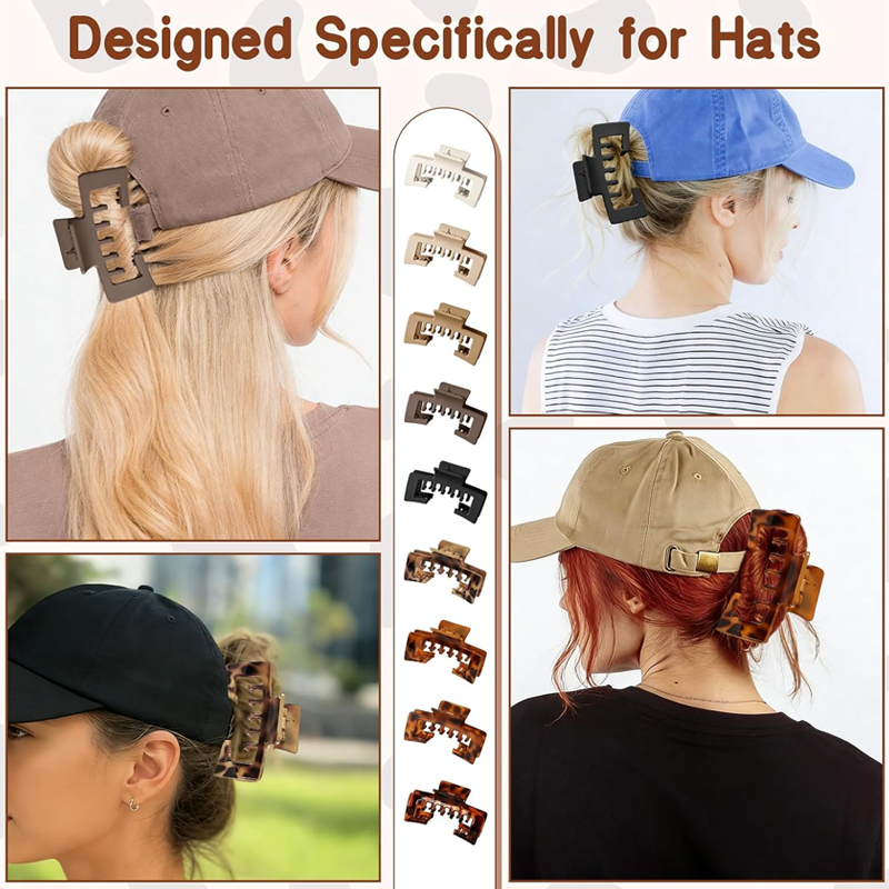 Non-slip hair clip with strong grip🧢Baseball Cap Claw Clip