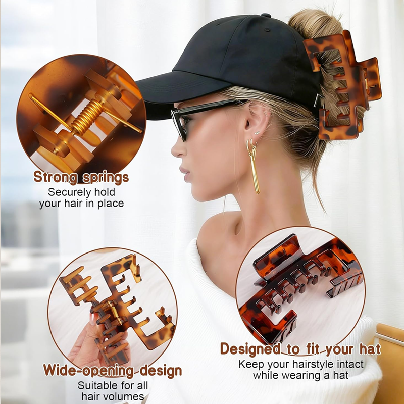 Non-slip hair clip with strong grip🧢Baseball Cap Claw Clip