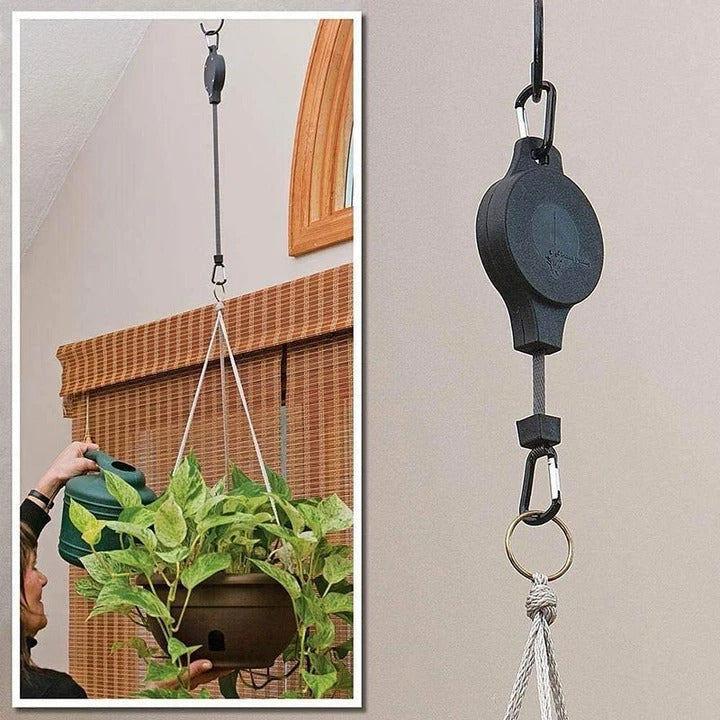 Easy Reach Plant Pulley Set For Garden Baskets Pots Or Birds Feeder